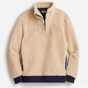 J Crew NWOT Nordic Sherpa J. Crew Fleece Pullover Beige/Cream Fleece Size Small